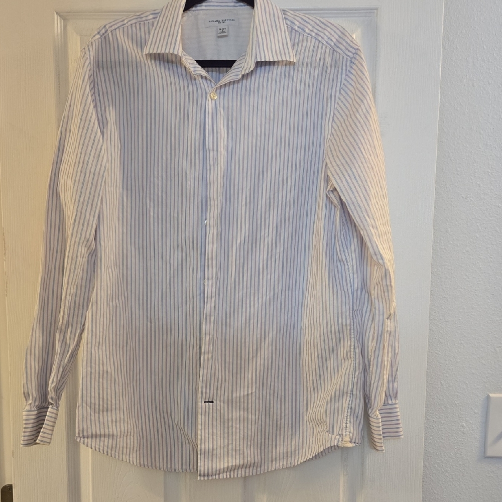 3 For 20 Banana Republic Blue and White Striped Dress Shirt